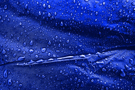 Water drops on the fabricの写真素材
