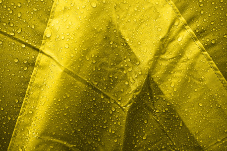 Water drops on the fabricの写真素材