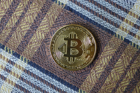 Bitcoin on abstract background. Bitcoin. Cryptocurrency background conception.