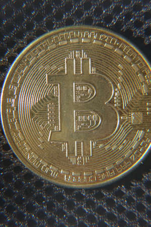Bitcoin on abstract background. Bitcoin. Cryptocurrency background conception.