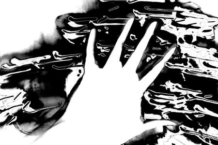 Abstract background. Monochrome texture. Image includes a effect the black and white tones.の写真素材