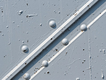 metal texture with rivets and rivets, closeup of photoの素材