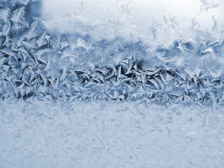 Ice patterns on a window paneの写真素材