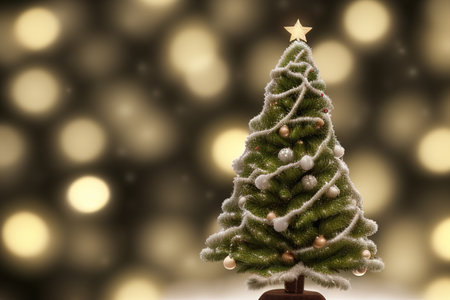 Beautifully decorated Christmas tree. AI generative.の素材