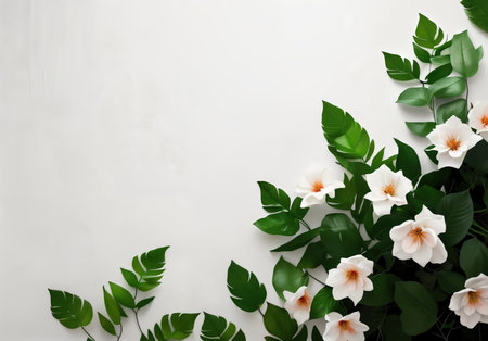 Frame decorated by the flower composition, top view.の素材