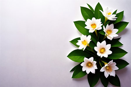 Frame decorated by the flower composition, top view.の素材