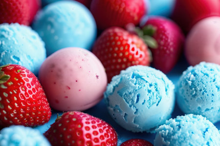 Illustration of an ice cream on pastel background.の素材