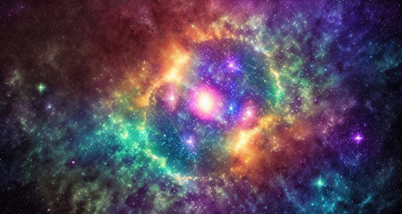 Colorful illustration of fantastic nebula.の素材