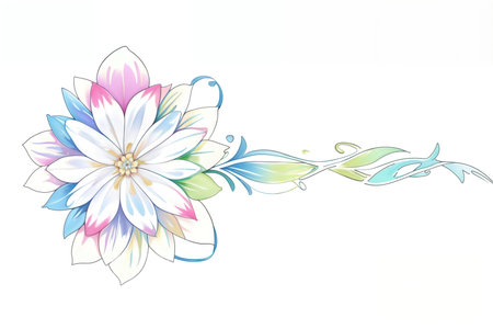 Bright, colorful abstract floral background in watercolor technique.の素材