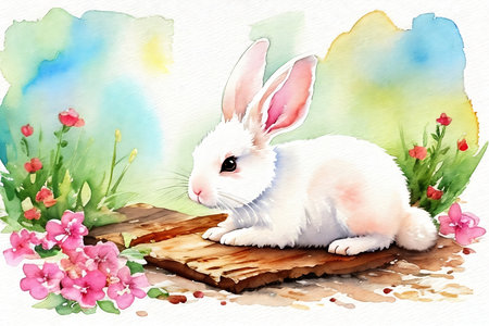 Cute little panda holding a heart. Watercolor drawing.の素材