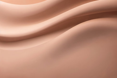 Abstract background smooth wave in peach fuzz tones. AI generated.の素材
