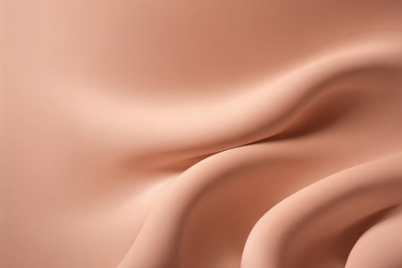 Abstract background smooth wave in peach fuzz tones. AI generated.の素材