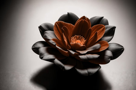 Peach fuzz colored petal flower, abstract floral background. AI generated.の素材