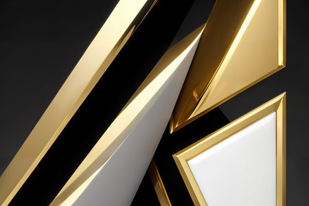 Abstract background, chrome and gold metal textured waves.の素材