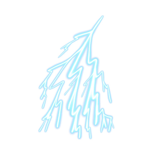 Lightning bolt, isolated illustration on transparent background.