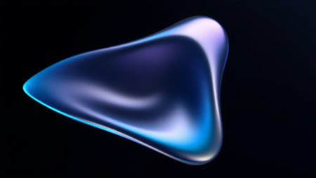 Abstract liquid shape of holographic metal. Ai generated.の素材