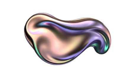 Liquid paint stain isolated on transparent background. AI generated.の素材