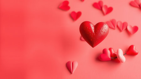 Romantic background with hearts. AI generated.の素材