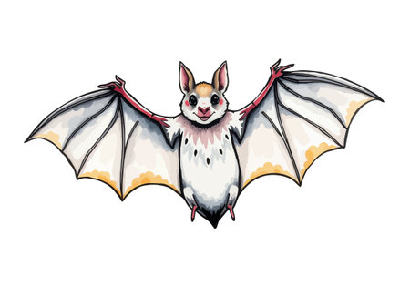Vector illustration of a bat. AI generated.の素材