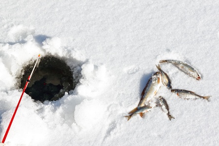 ice fishingの写真素材