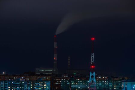 Night photo of the Russian city at night.の写真素材