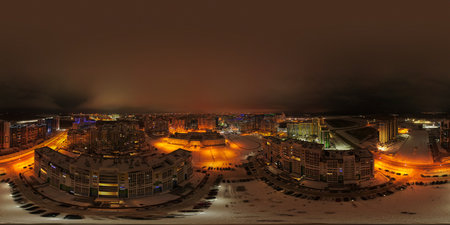 Penza region is a satellite city. night time in winter time
