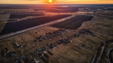 aerial photos of early spring in the Penza region. High quality photoの写真素材