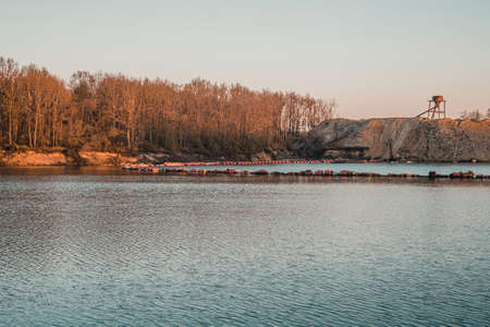 forest lake on a warm evening. High quality photo
