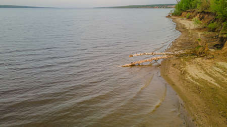 aerial survey of the reservoir in the Penza region. High quality photoの写真素材