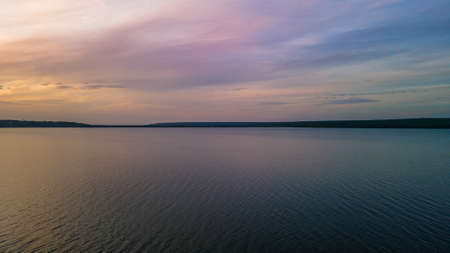 aerial survey of the reservoir in the Penza region. High quality photoの写真素材