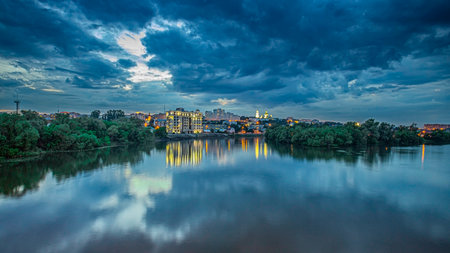 evening landscape in the city of Penza on the embankment. High quality photoの写真素材