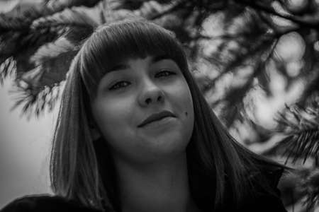 beautiful young girl with red hairの写真素材