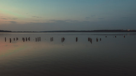 Senezh Lake Solnechnogorsk city Moscow region. High quality photoの写真素材