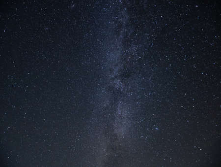 milky way dark night filmed in a Russian village.の写真素材