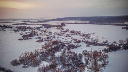 winter panoramas of the Russian village