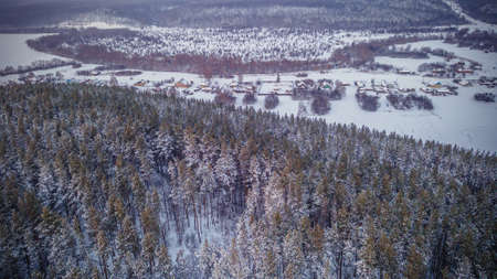 winter panoramas of the Russian village