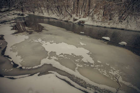 winter river landscape in the Russian countryside