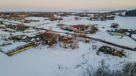 beautiful winter landscapes of rural areas.の写真素材