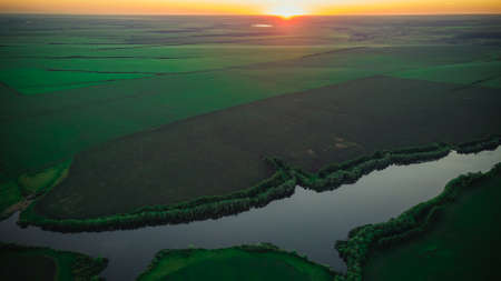 aerial photography of rural nature.の写真素材