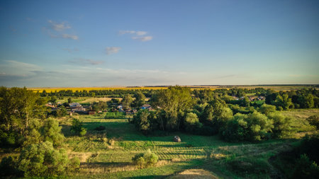 aerial photography of rural nature.の写真素材