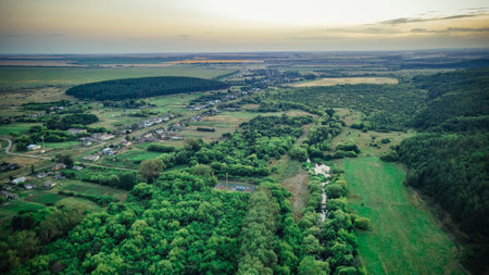 aerial photography of rural nature.の写真素材