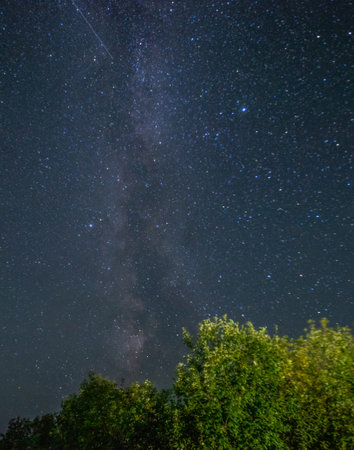 The milky way on a dark starry night.