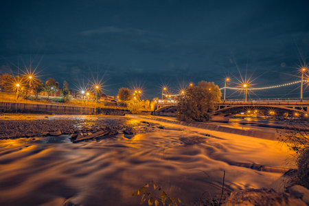 republic of north ossetia alania Vladikavkaz city. terek riverの写真素材