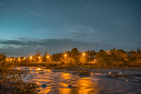 republic of north ossetia alania Vladikavkaz city. terek riverの写真素材