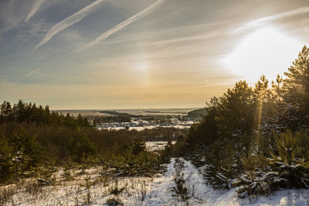 winter landscape in the countryside.の写真素材