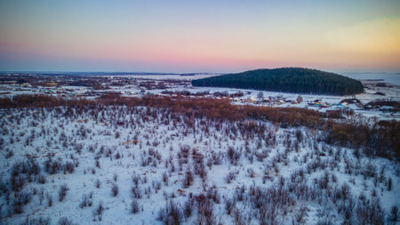 aerial photo of wildlife in spring.の写真素材