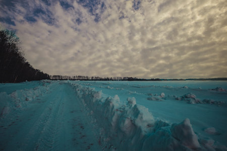 winter nature in the Russian countryside.の写真素材