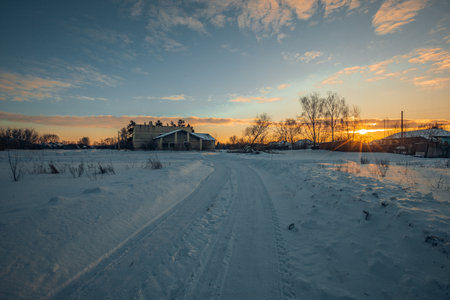 a semi-abandoned village in Russia.の写真素材