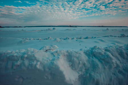 winter nature in the Russian countryside.の写真素材