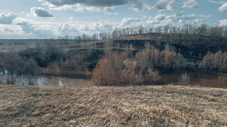 early spring on the river in high water.